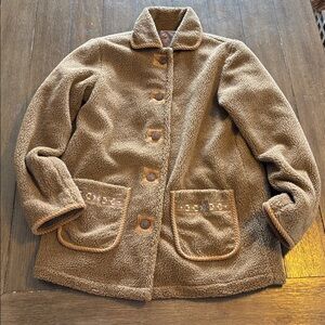 New York Classics reversible teddy bear Sherpa Jacket w/pockets button down coat